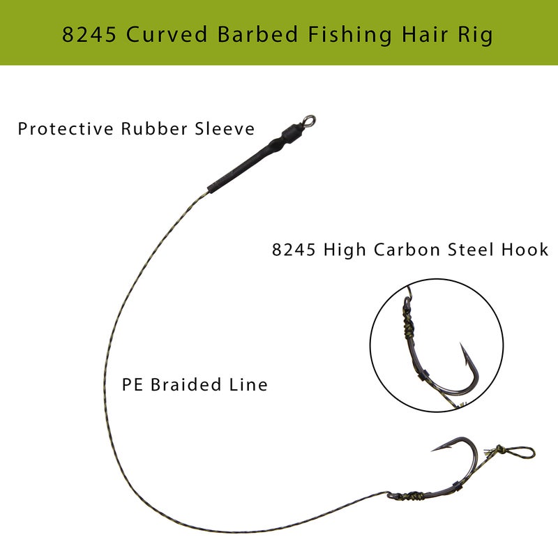 Shaddock Fishing Fishing Carp Hair Boilie Rigs Kit â€“ 45pcs Curved Barbed Carp Hook Braided Line Bait Stopper Needle Tool Scent Corn - Image 5